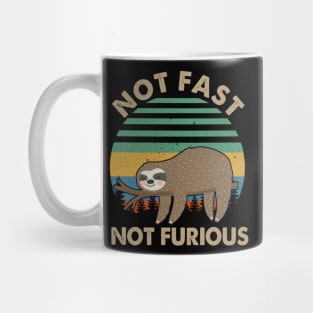 Not Fast Not Furious Funny Lazy Sloth Vintage Mug